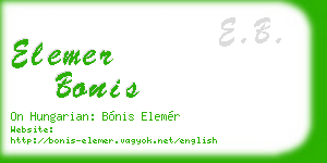 elemer bonis business card
